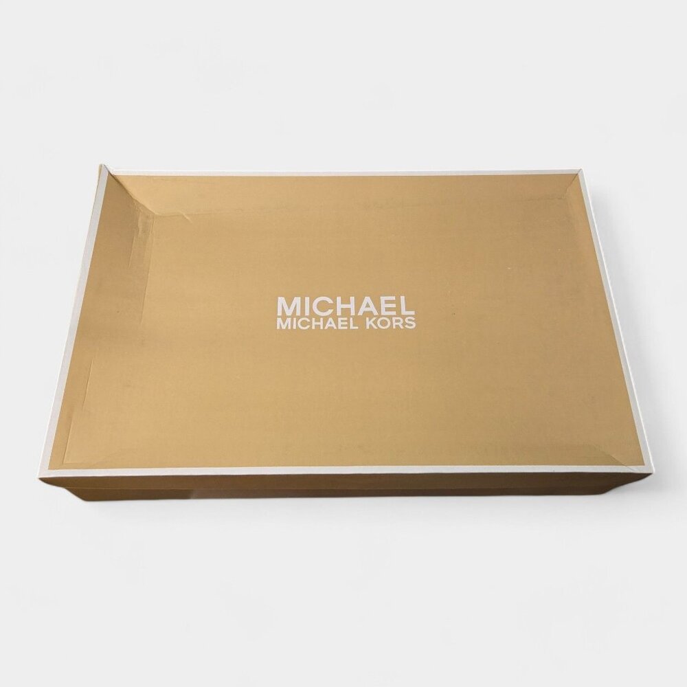 Michael Kors Izzy Tall Leather Riding Boots Luggage Tan Logo 9.5M Equestrian NWB - Picture 13 of 15